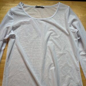 Elegant White Long mesh see through